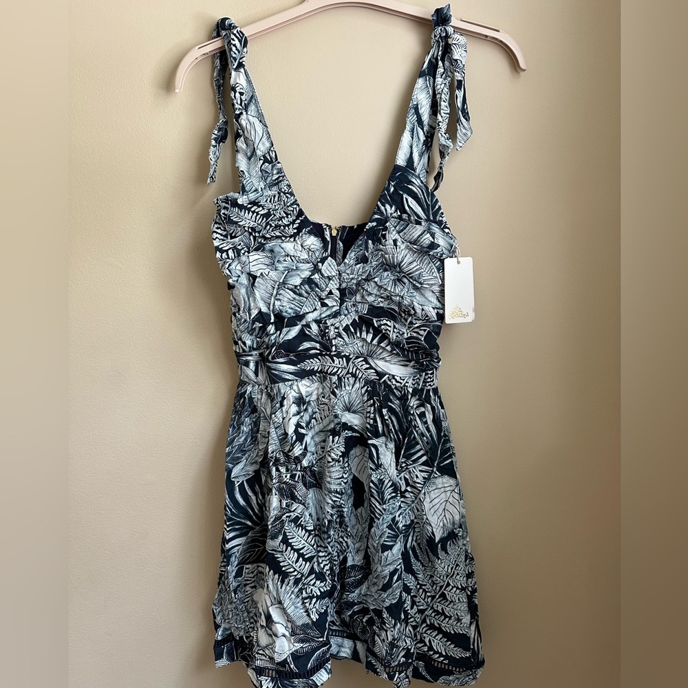 Agua bendita blue and white summer dress